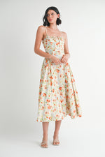 Melody Midi Dress - Cream Multi