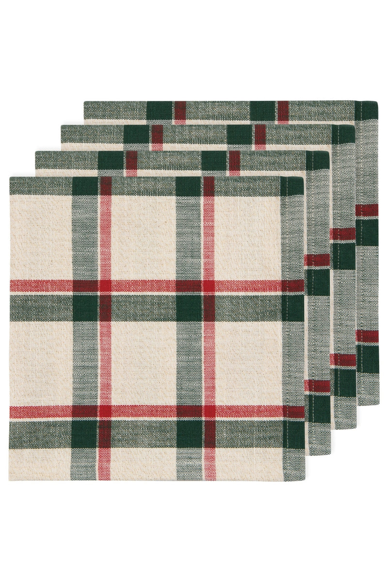 Noel Plaid Christmas Napkins - Set of 4