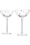 Polka Dot Confetti Stemmed Martini Glass