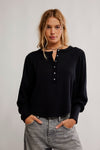 Free People Quinn Knit Top - Black