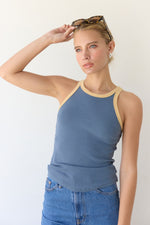Tanner Ringer Tank - Muted Blue