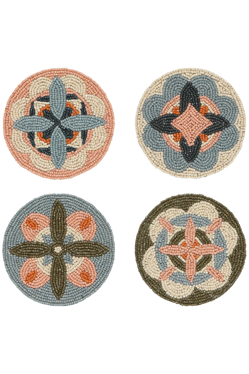 Beaded Coasters Set of 4 - Disco Formation