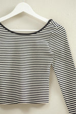 Mikey L/S Stripe Top - White + Black