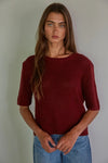 Kara Knit Sweater Top Burgundy