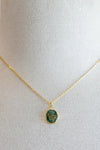 Gemstone Symbol Necklace Emerald Snake