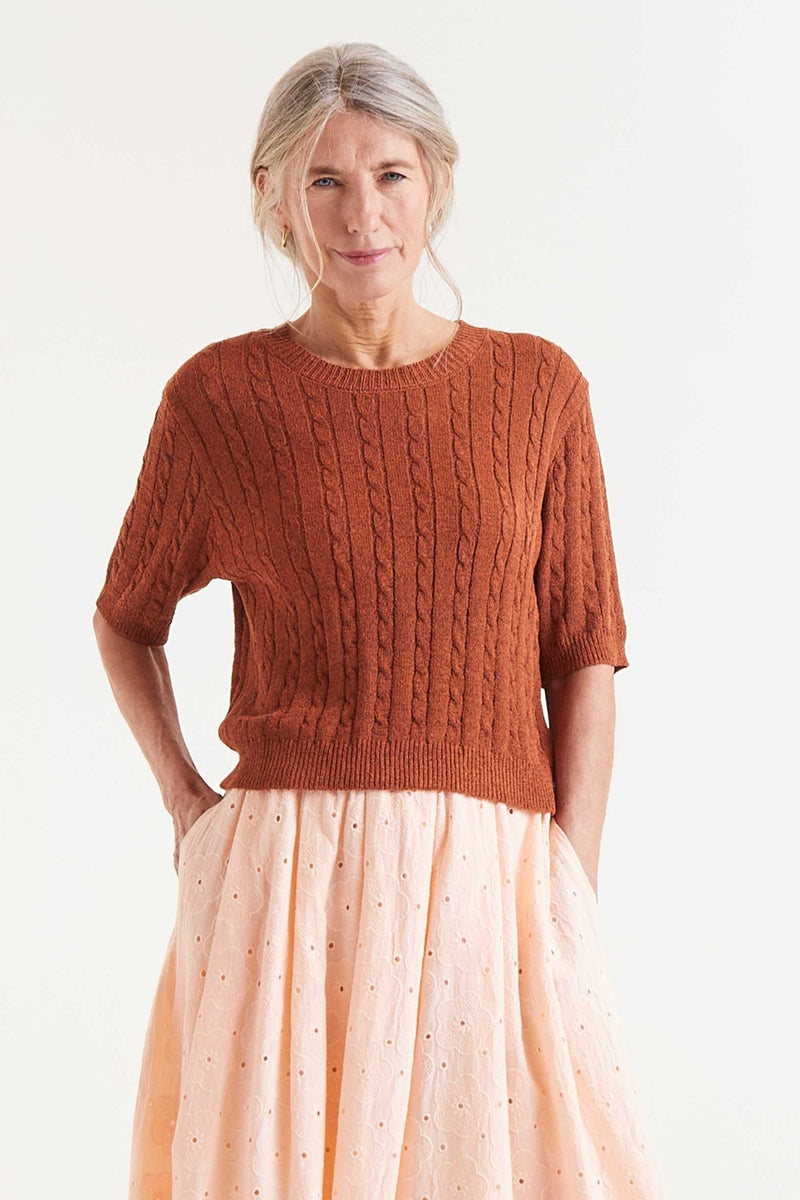 Camila Sweater Top Rust