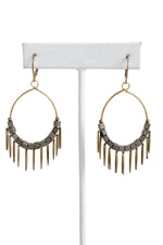 Gunmetal Squares with Tassels Earrings