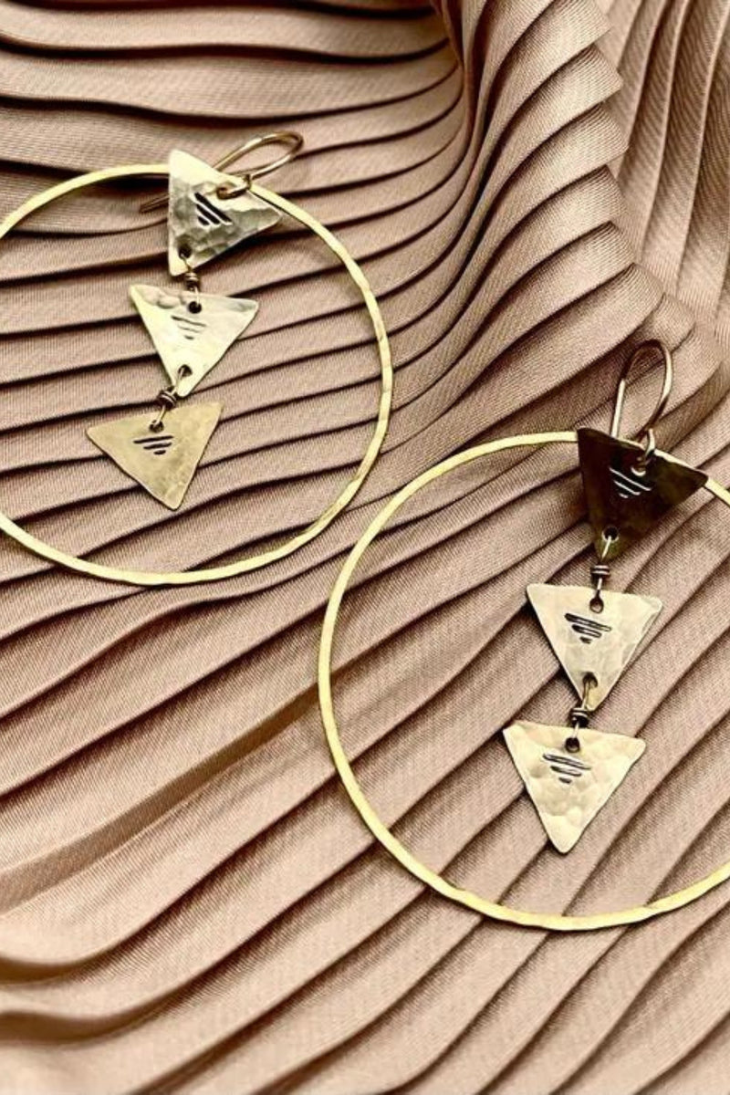 Fluff Hardware Handmade Trio Earrings - Gold