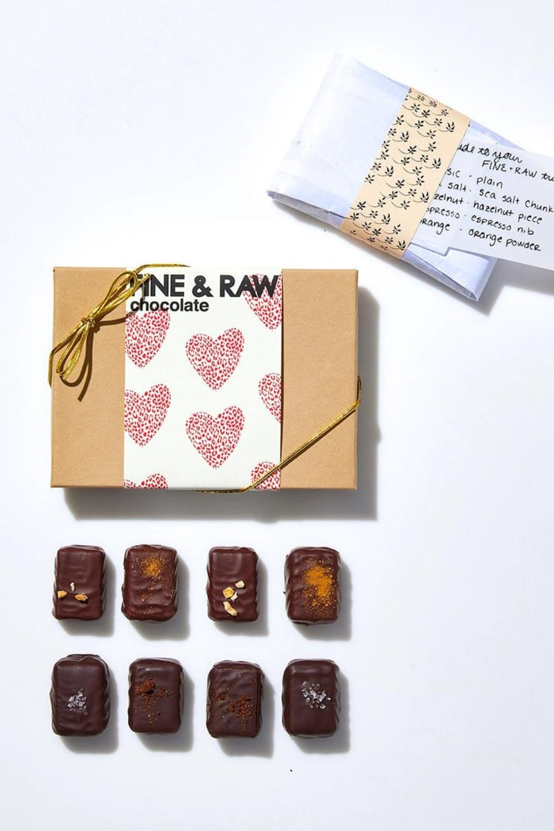 FINE & RAW Valentines 2024 Mixed Truffle Box - 8 pieces