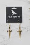 Ravenstone Dagger Earrings - Gold