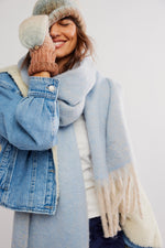 Free People Winter Chill Blanket Scarf - Blue
