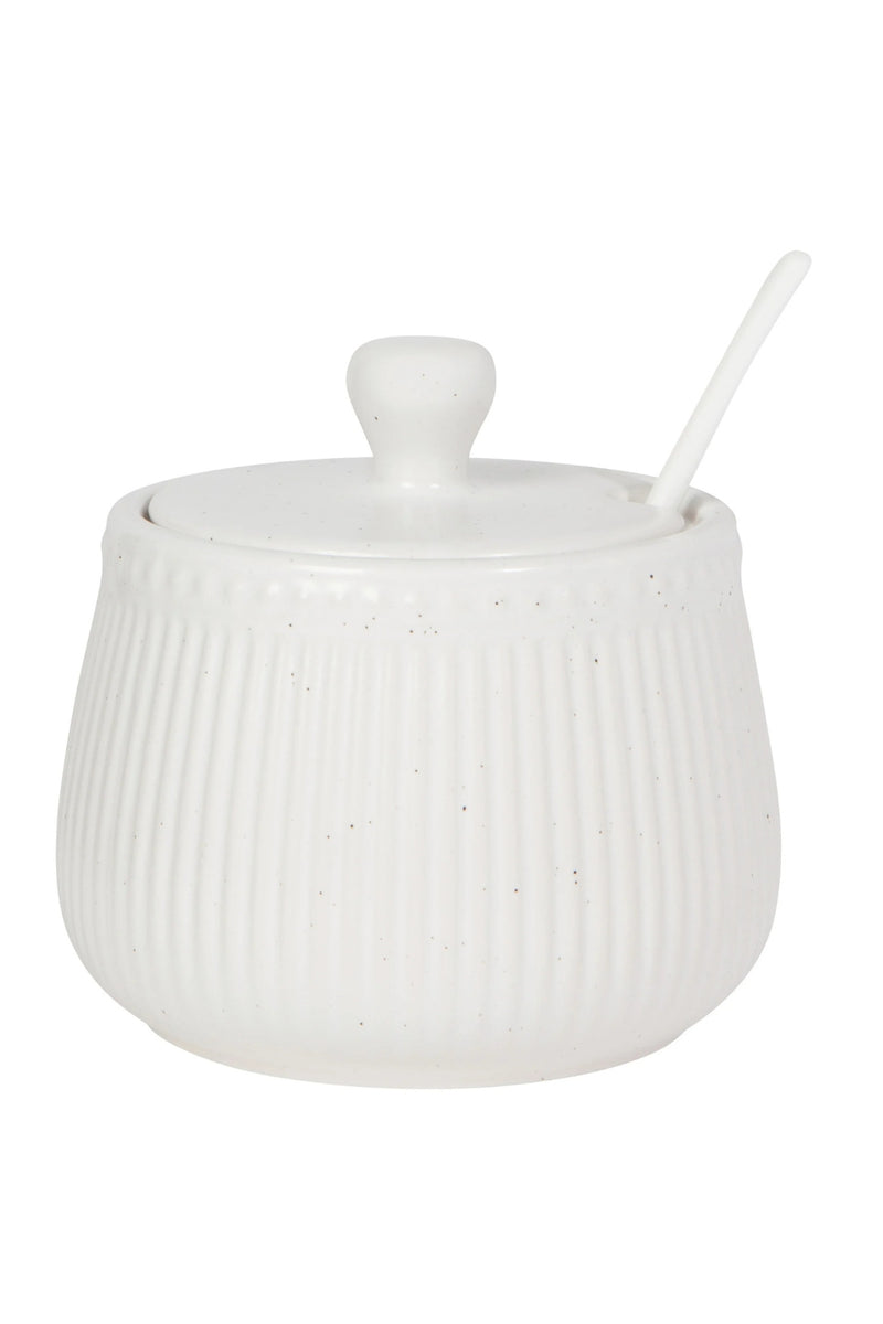 White Speckled Sugar Pot