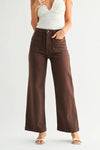 Just Black Denim Patch Pocket Wide Leg - Dark Brown