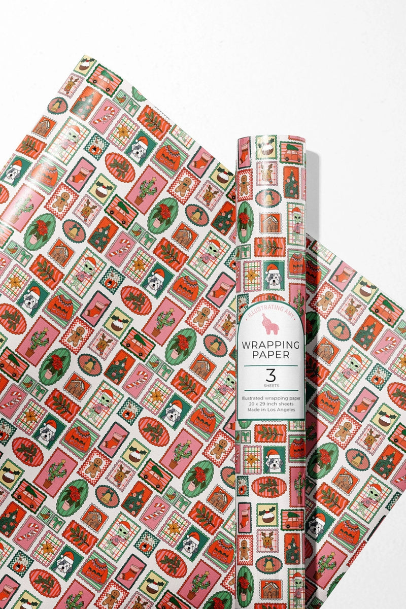 Illustrating Amy Gift Wrap Rolls Holiday Stamp