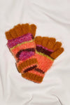 Free People Super Stripe Gloves - Hot Coral