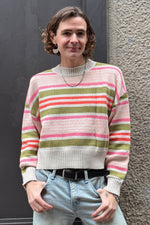 Kelsey Sweater - White/Multi Stripe