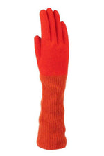 Wool/Cashmere Long Glove w/ Contrast Ribbed Cuff