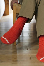Wool Ribbed Socks - Shrine Red