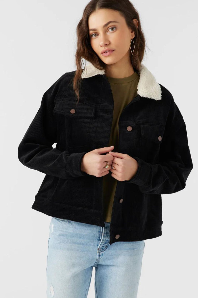 O'Neill Aubrey Corduroy Trucker Jacket - Black