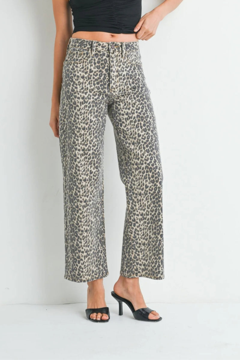 HR Vintage Straight Denim - Leopard
