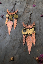 Mixed Metal Dance Earrings - Copper/Brass
