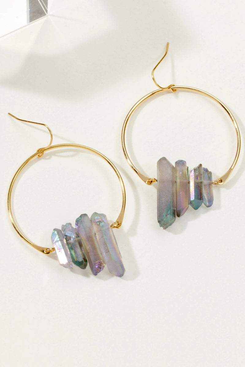 Luna Norte Super Nova Earrings - Rainbow Quartz