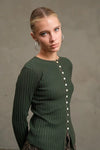 Sylvie Button Top - Moss Green
