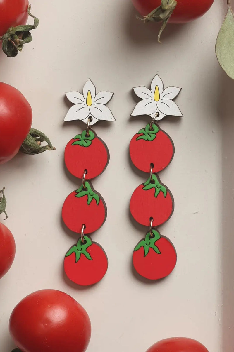Le Chic Miami Tomato Chain Earrings