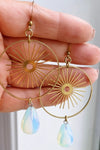 Jean Earrings - Brass Sun & Opalite
