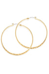2" Hammered Hoop Earrings - Gold