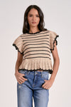 Aaliyah Ruffle Sweater - Natural + Black