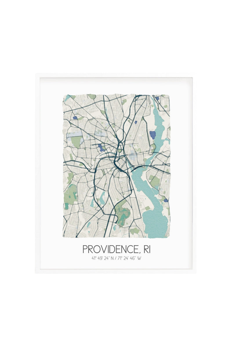 Providence, RI Map 5x7 Print - Beige