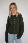 Piper Button Up Cardigan - Hunter Green