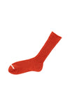 Wool Ribbed Socks - Shrine Red