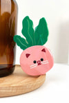 Acetate Vegetable Hair Clip - Pink Radish