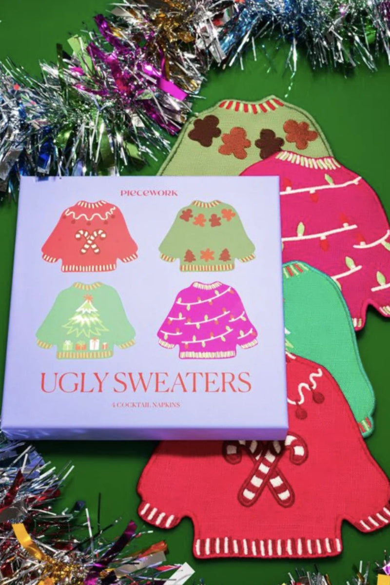 Piecework Cocktail Napkins - Ugly Sweaters