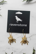 Ravenstone Beetle Babe Earrings - Gold
