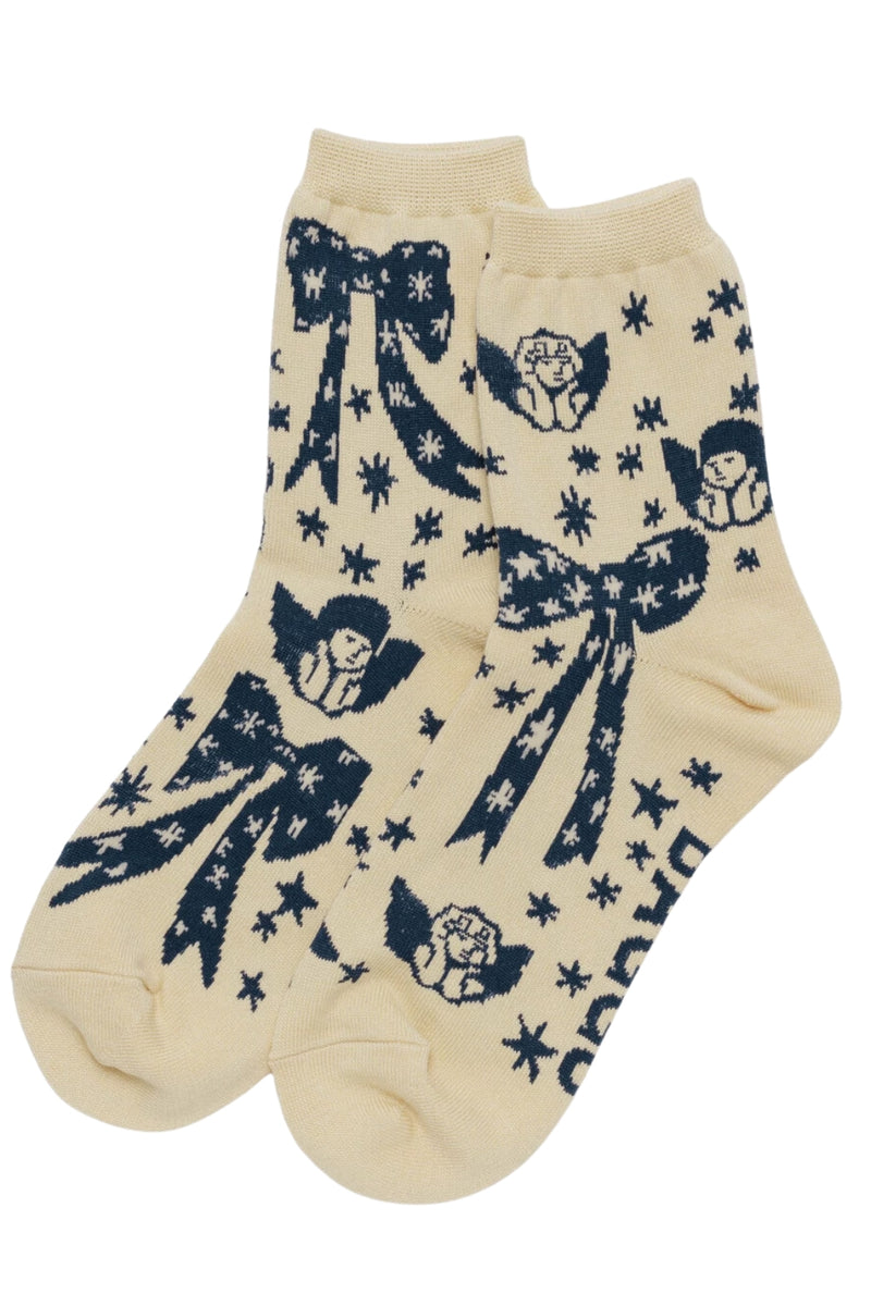 Baggu Crew Sock Cherub Bows