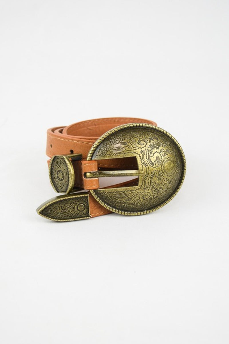Oval Embossed Vintage Belt Buckle
