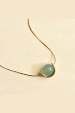 Ker-ij Jewelry Eclipse Necklace on Chain - Green Adventurine