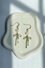 Bow Earrings with Pearl Beads