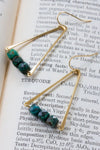 Luna Norte Triple Facet Drop Gemstone Earring - Chrysocolla