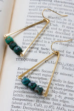 Luna Norte Triple Facet Drop Gemstone Earring - Chrysocolla