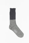 Wool Cotton Slab Socks - Charcoal