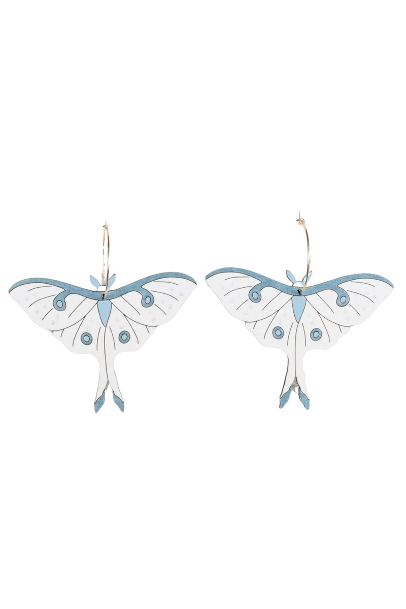 Le Chic Miami Arctic Moth Hoop Earrings