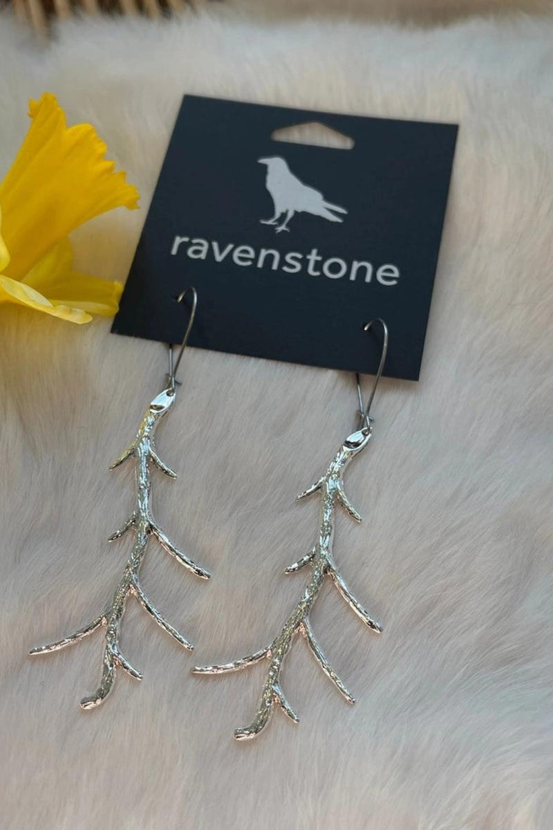 Ravenstone The Silver Tree Branch Earrings