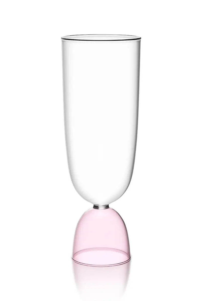 Mamo Hi-Ball Glass - Clear + Pink