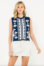 Jackie Sleeveless Sweater - Navy