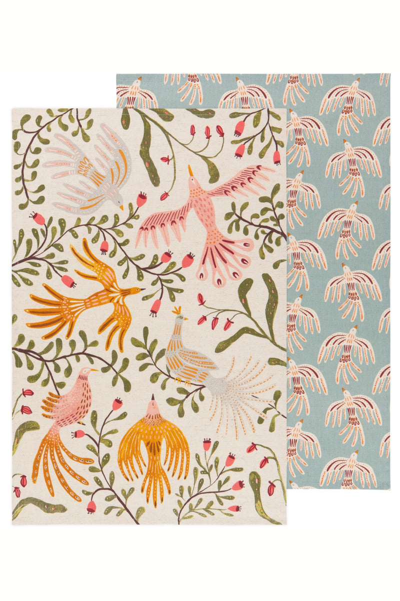 Cotton Linen Kitchen Towel Set - Plume