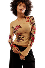 Free People Betty's Garden Top - Sepia Combo